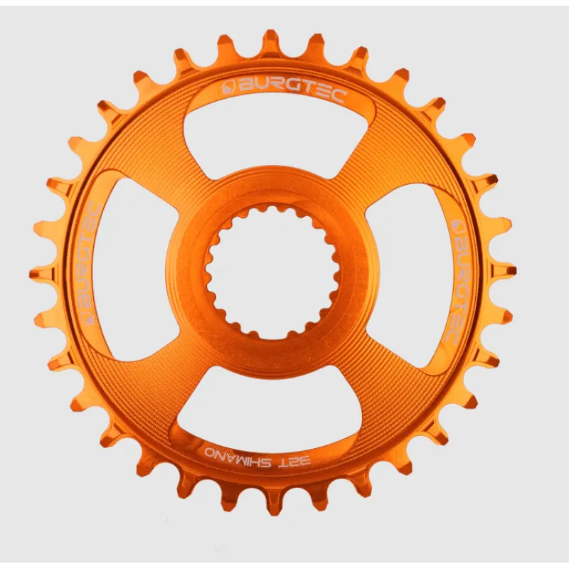 Placă ovală BURGTEC Shimano Direct Mount Thick Thin Chainring ­ 34T ­ Iron Bro Orange Plată sigură